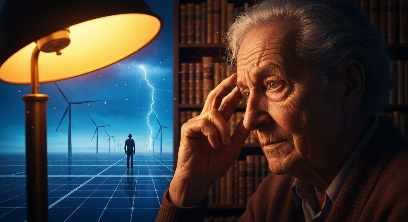 Cinematic hyperrealistic art: An older person, their face etched with wisdom, gently touching their temple, lost in thought i