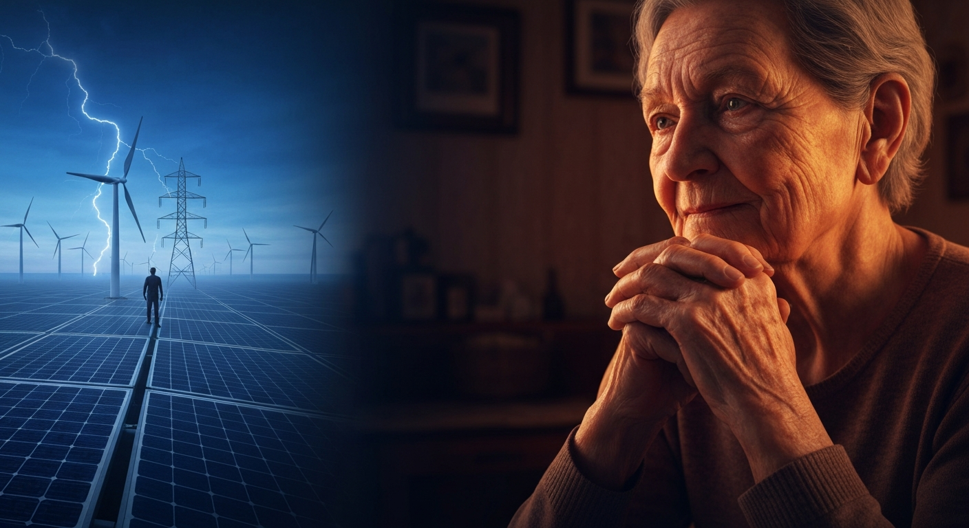 Cinematic hyperrealistic digital art: A thoughtful elderly person, face gently illuminated by a warm amber light, gazes sligh
